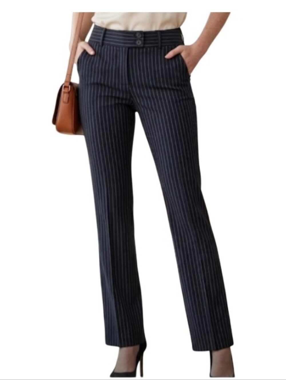 Vintage Ice Tea Black Pinstripe Pants, Size Small - Excellent Condition!